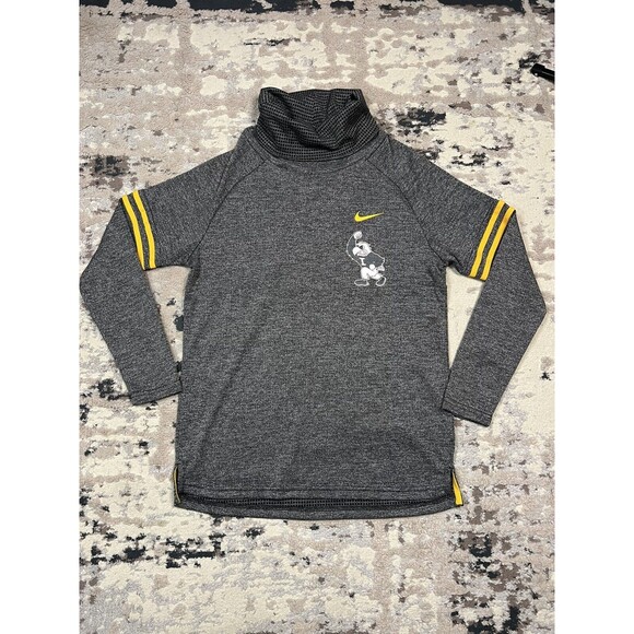 Nike Iowa Hawkeyes Historic Marks Womens Funnel Neck Sweatshirt Sz Small Gray - Picture 1 of 11